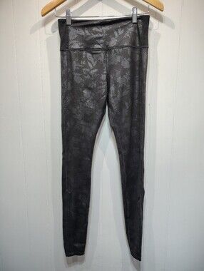 Athleta Barre Stirrup Midnight Garden Leggings size Small Black‎ Floral Dance